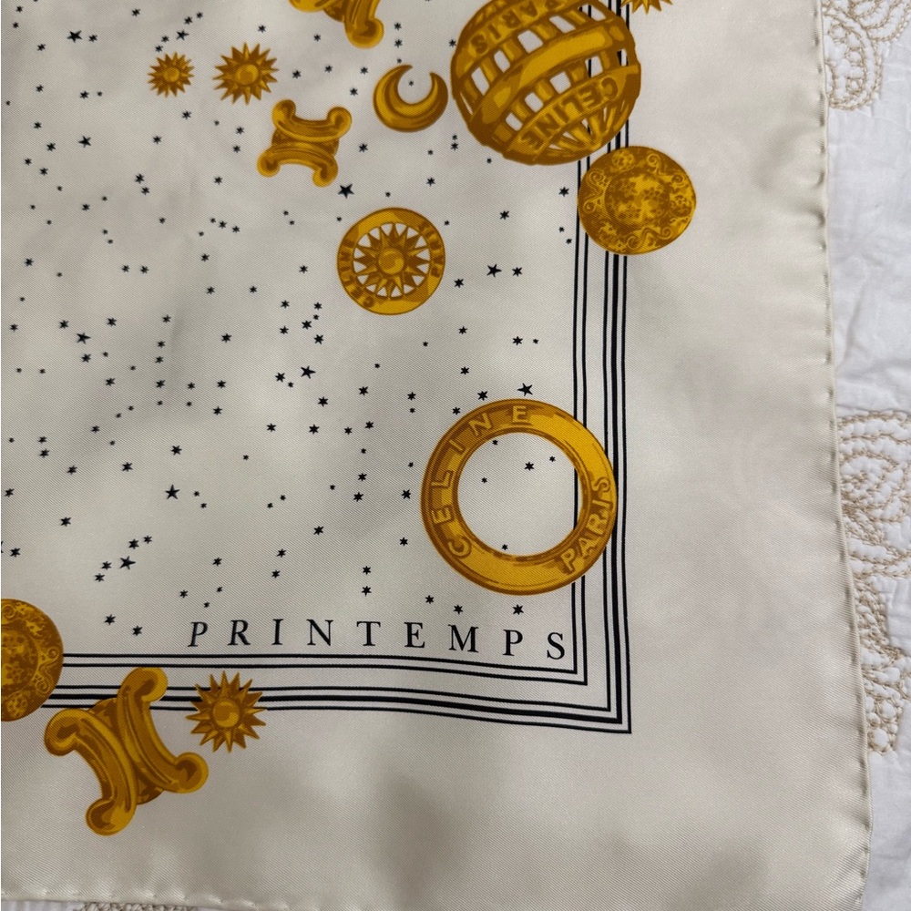 Celine Cream and Gold Celestial Scarf - Picture 7 of 11